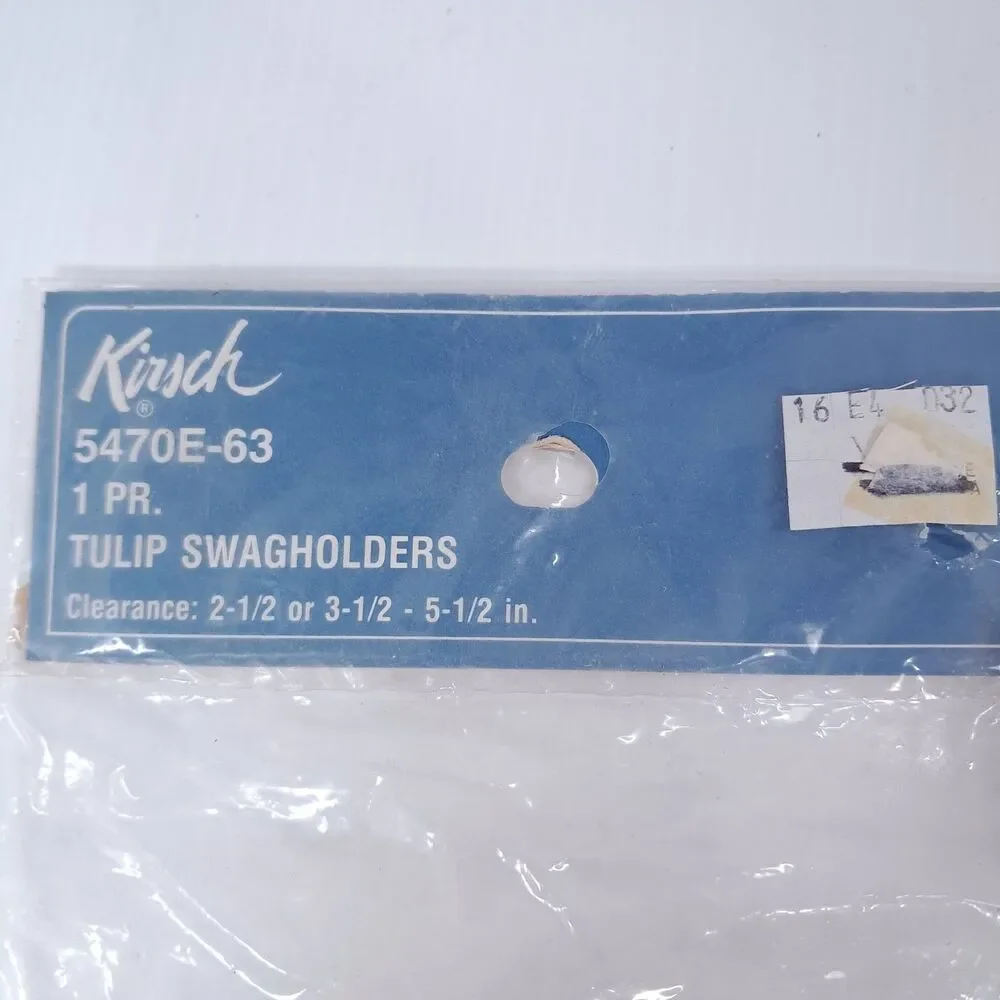 NEW Kirsch SET Drapery Tulip Swagholders Holdback Hardware Brass Finish 5470E-63
